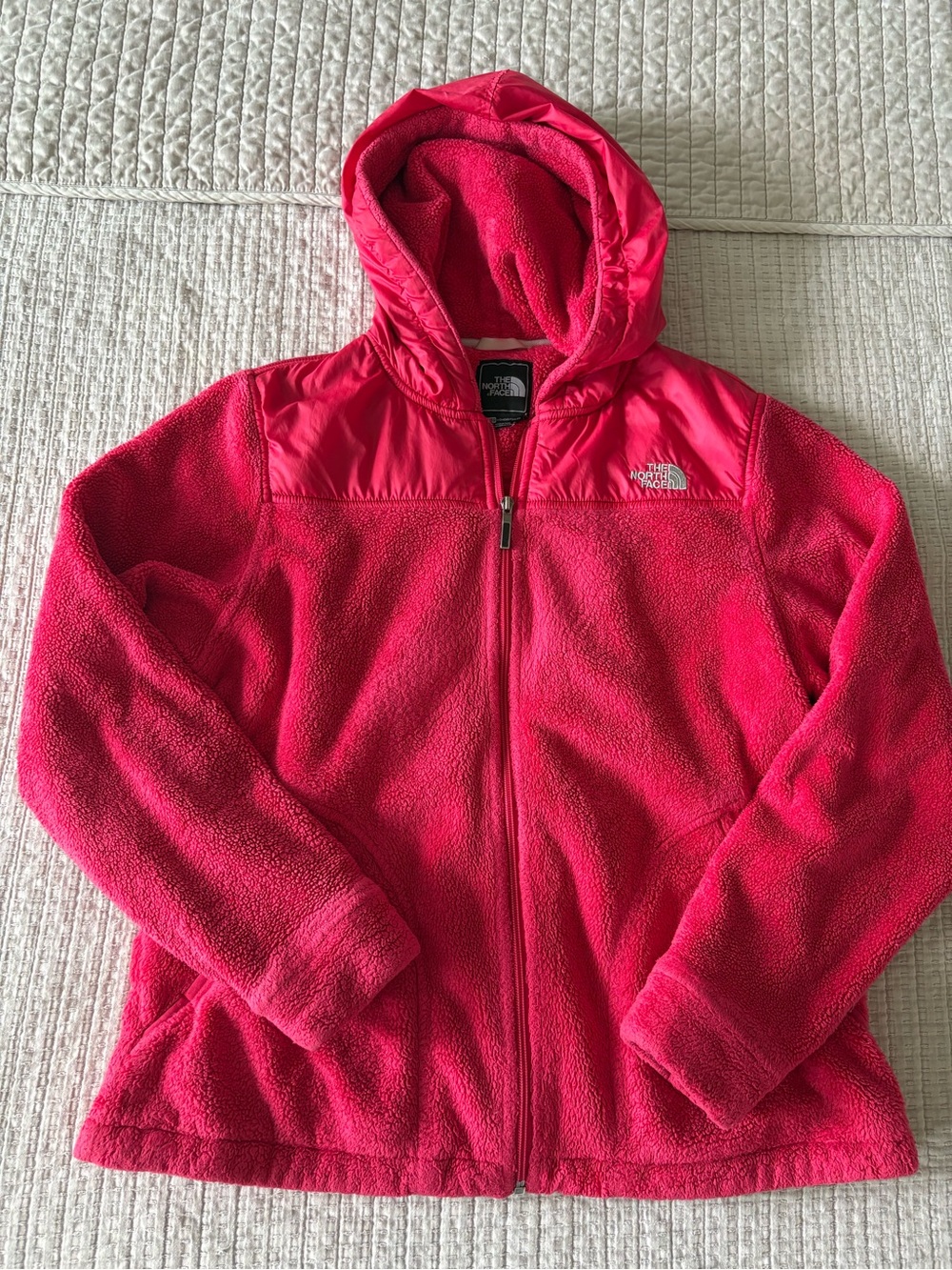 The North Face Hot Pink Fleece Jacket with Hood